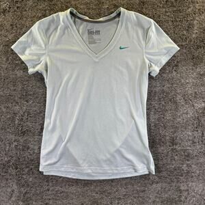 Nike Dri-Fit V-Neck Women's Medium Light Blue/Teal
